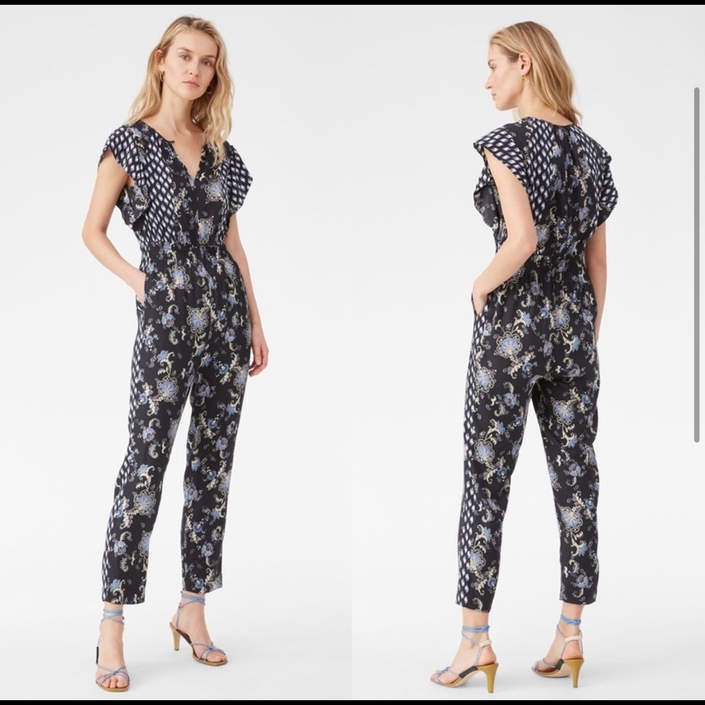 Rebecca Taylor silk paisley jumpsuit size 10